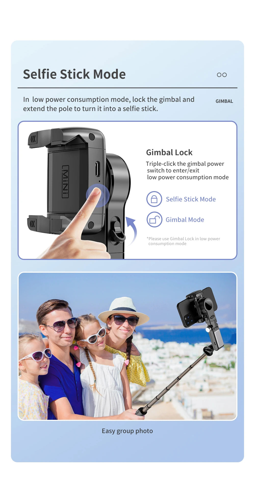 KEELEAD 360° Gimbal Selfie Stick